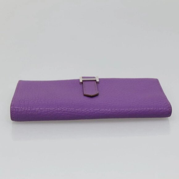 HERMES Bean Soufflé Wallet Shave Purple Auth yk19464V - Picture 7 of 16